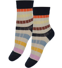 FUB Socken - 2er-Pack - Rib - Dark Navy/Multi Stripe