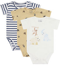 Hust and Claire Bodysuit s/s - 3-Pack - Bertram - Pale Khaki