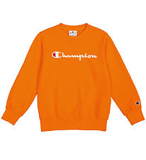 Champion Sweatshirt - Crew neck - Orange w. Logo