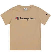 Champion Stuttermabolur - Drapplitað M. Lógó
