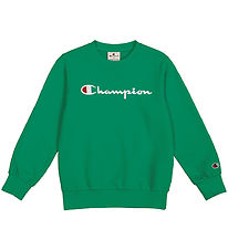 Champion Sweatshirt - Crew neck - Green w. Logo