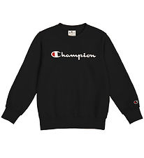 Champion Sweatshirt - Crew neck - Black w. Logo