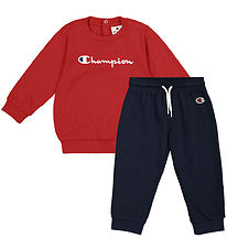 Champion Sweatset - Rundhalsausschnitt - Navy/Rot m. Logo