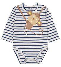 Hust and Claire Bodysuit l/s - Billy - Ivory w. Monkey