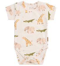 Hust and Claire Bodysuit s/s - Billy - Ivory w. Animals
