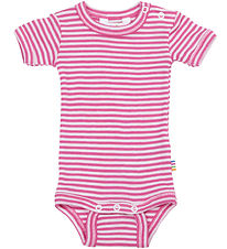 Joha Bodysuit s/s - Rib - Wool/Silk - Off White/Pink