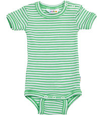 Joha Bodysuit s/s - Rib - Wool/Silk - Off White/Green
