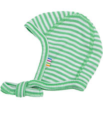 Joha Baby Hat - Rib - Wool/Silk - Off White/Green