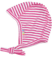 Joha Baby Hat - Rib - Wool/Silk - Off White/Pink