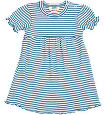 Joha Dress - Rib - Wool/Silk - Off White/Blue