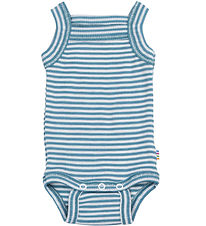 Joha Bodysuit Sleeveless - Rib - Wool/Silk - Off White/Blue