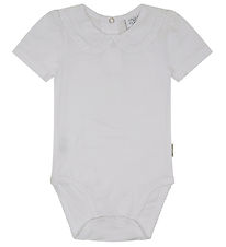 Hust and Claire Bodysuit s/s - Bri - White w. Collar
