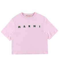Marni T-shirt - Cropped - Soft Pink w. Print