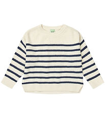 FUB Blouse - Rib - Knitted - Ecru/Dark Navy