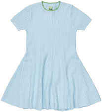 FUB Dress - Knitted - Pointelle - Light Blue
