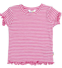 Joha Blouse s/s - Rib - Wool/Silk - Pink