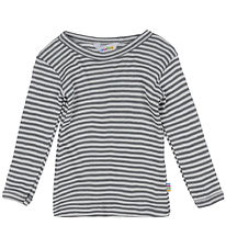 Joha Blouse - Rib - Wool/Silk - Dark Grey