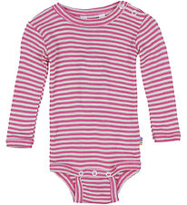 Joha Bodysuit l/s - Rib - Wool/Silk - Pink