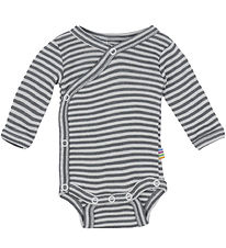 Joha Wrap-around Bodysuit - Rib - Wool/Silk - Dark Grey
