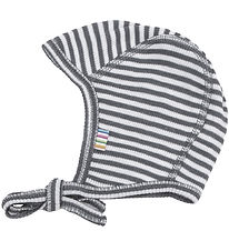 Joha Baby Hat - Rib - Wool/Silk - Dark Grey