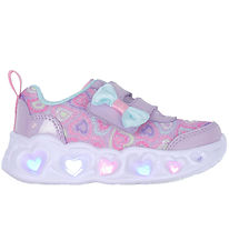 Skechers Shoes w. Lights - Heart Lights - Lavender/Multi