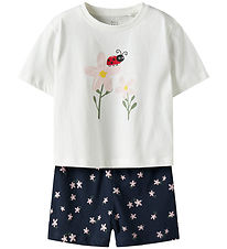Name It Stuttbuxnasett - NmfVilinse - Bright White/Dökkblátt Bla
