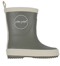 Pom Pom Rubber Boots - Hunter Green