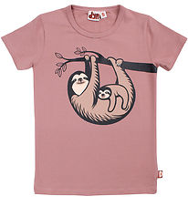 ANIMALS T-shirt - DyrGrowl - Dk Rose Beige Sloth Mother