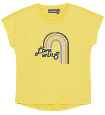 Color Kids Stuttermabolur - Banana Cream M. Prentað