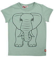 ANIMALS T-shirt - AnimalsHide - Herb Green Outline Elephant