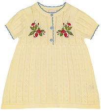 Flöss Dress - Knitted - Dream - Soft Yellow w. Pointelle