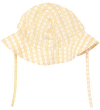 Flöss Solhatt - Olivia - Soft Yellow Heart Gingham