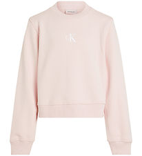 Calvin Klein Sweatshirt - Ck Logo - Silver Peony Rosa