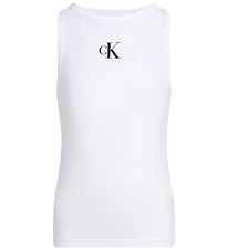 Calvin Klein Linne - Ck Logo Tank - Bright White