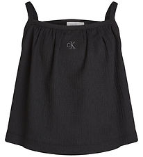 Calvin Klein Topp - Rib - Crinkle Strap - Ck Black