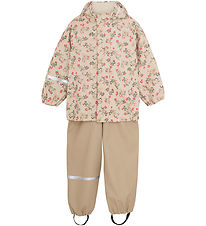 CeLaVi Rainwear w. Suspenders - PU - Perfectly Pale w. Print