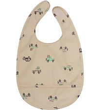 CeLaVi Bib w. Food Catcher - PU - White Pepper