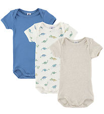 Petit Bateau Samfella c/o - 3 Pakki - Hvítt/Blátt/Drapplitað