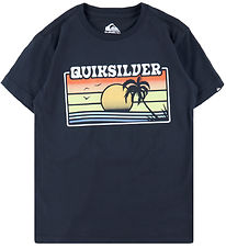 Quiksilver T-shirt - EV Sun Faded - Black w. Print