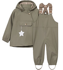 Mini A Ture Rainwear w. Suspenders - PU - MatWaini's - Vert
