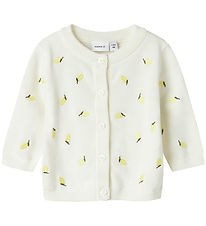 Name It Cardigan - Knitted - NbfDetrille - Cloud Dancer w. Lemon