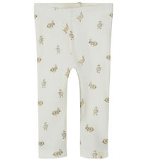 Lil' Atelier Leggings - Rib - NbnLavo - AOP - Coconut Milch