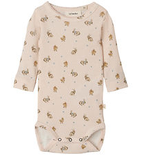 Lil' Atelier Bodysuit l/s - Rib - NbfLavo - AOP - Morganite