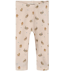 Lil' Atelier Leggings - Rib - NbfLavo - AOP - Morganit