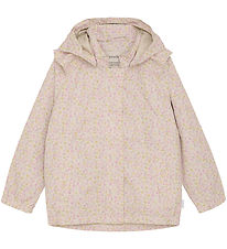 Minymo Rain Jacket - PE - Peach Whip w. Flowers