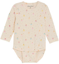 Minymo Bodysuit l/s - White Swan w. Apples