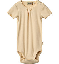 Wheat Bodysuit s/s - Rib - Edna - Macadamia