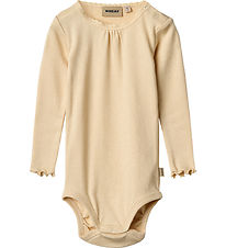 Wheat Bodysuit l/s - Rib - Lotta - Macadamia