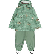 Mikk-Line Rainwear w. Suspenders - PU - Green Bay w. Dragons