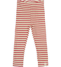 Petit Piao Leggings - Rib - Modal - Light Berry/Dark Off White